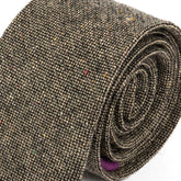 Brown Mocha Textured Wool Tie 7cm